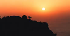 rising sun in the morning on the highest  peak